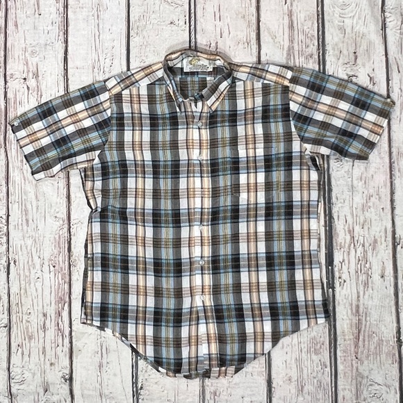 Mens Short Sleeve Button Down Cavalier Collared Summer Vacation Shirt Medium - Picture 1 of 5